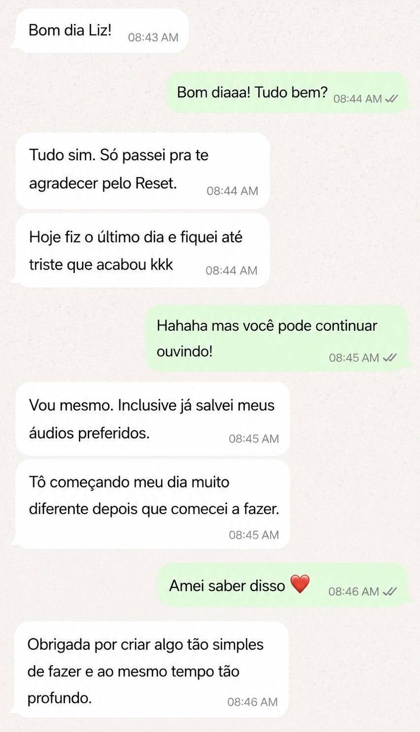 Depoimento de aluna do Reset da Abundância