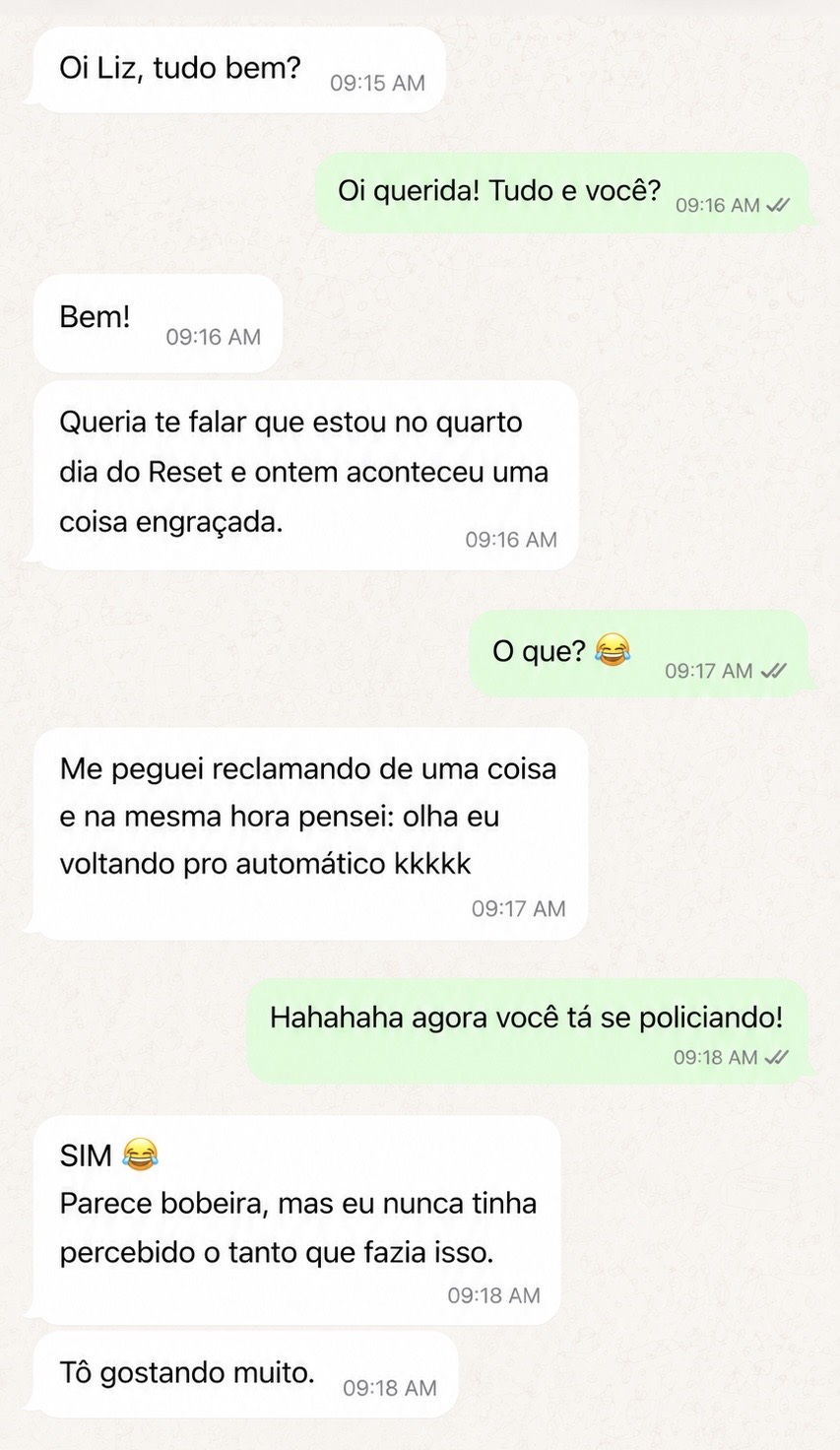 Depoimento de aluna do Reset da Abundância
